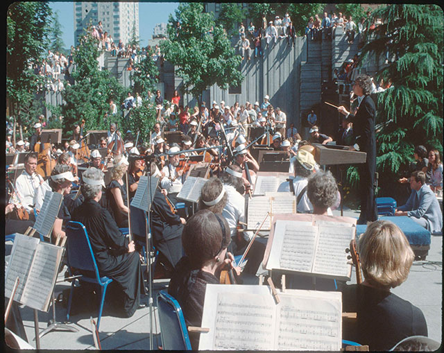 Concert in Freeway Park, Seattle, 1979