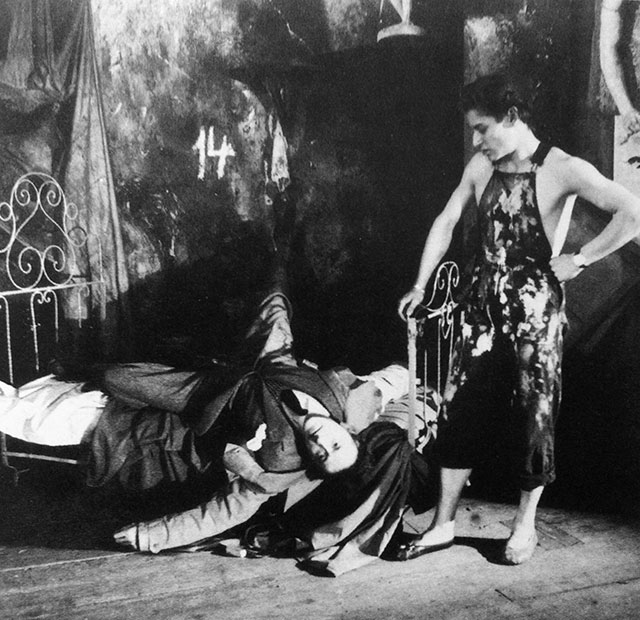 Jean Cocteau y Jean Babilée durante ensayo de «Le Jeune Homme et la Mort», junio 1946