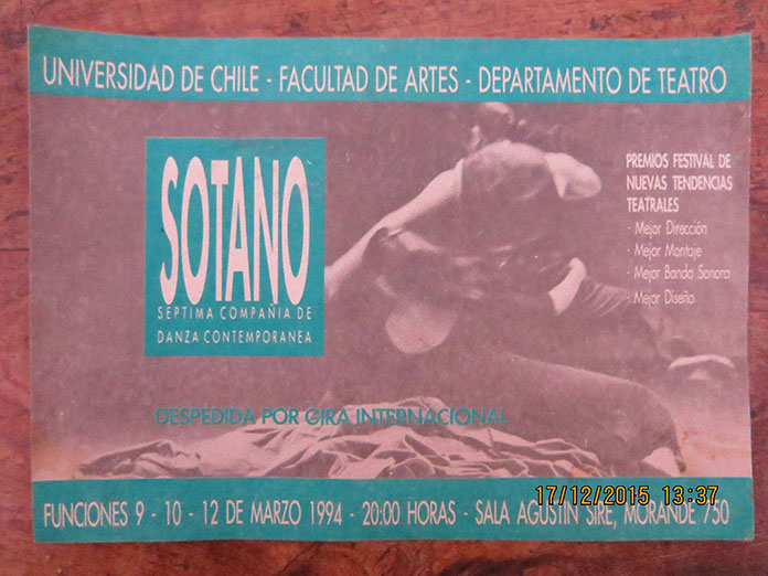 Afiche de una breve temporada de «Sótano» en marzo de 1994